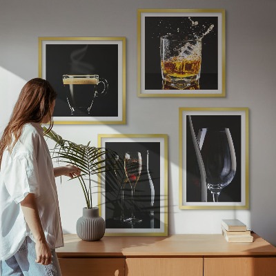 Pripravljena stenska galerija Viski vino šampanjec kava alkohol