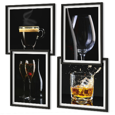 Pripravljena stenska galerija Viski vino šampanjec kava alkohol
