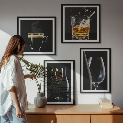 Pripravljena stenska galerija Viski vino šampanjec kava alkohol
