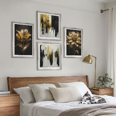 Pripravljena stenska galerija Elegantno moderno cvetje