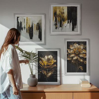 Pripravljena stenska galerija Elegantno moderno cvetje