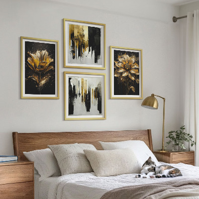 Pripravljena stenska galerija Elegantno moderno cvetje