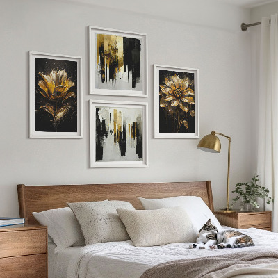 Pripravljena stenska galerija Elegantno moderno cvetje