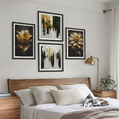 Pripravljena stenska galerija Elegantno moderno cvetje