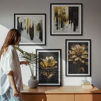 Pripravljena stenska galerija Elegantno moderno cvetje