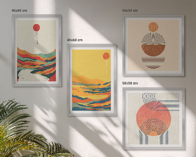Pripravljena stenska galerija Barviti vzorci gora reke Japandi