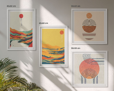 Pripravljena stenska galerija Barviti vzorci gora reke Japandi
