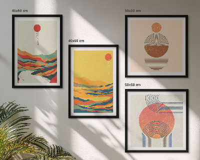 Pripravljena stenska galerija Barviti vzorci gora reke Japandi