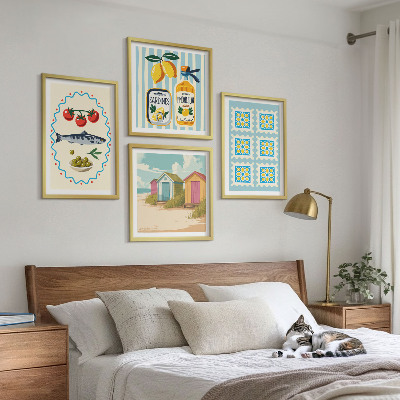 Pripravljena stenska galerija Ilustracije mediteranske kuhinje