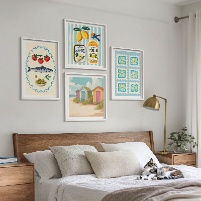 Pripravljena stenska galerija Ilustracije mediteranske kuhinje