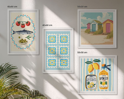 Pripravljena stenska galerija Ilustracije mediteranske kuhinje