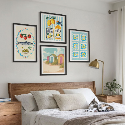 Pripravljena stenska galerija Ilustracije mediteranske kuhinje