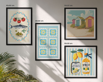 Pripravljena stenska galerija Ilustracije mediteranske kuhinje