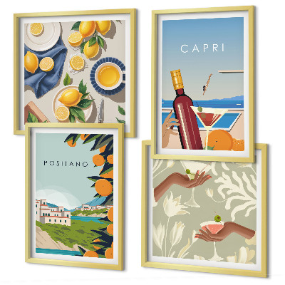 Pripravljena stenska galerija Počitnice z italijanskimi limonami v Capriju