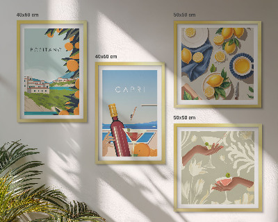 Pripravljena stenska galerija Počitnice z italijanskimi limonami v Capriju