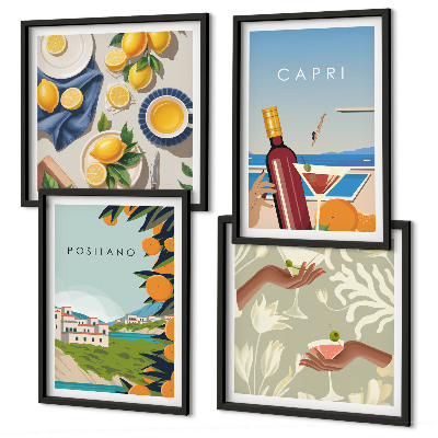 Pripravljena stenska galerija Počitnice z italijanskimi limonami v Capriju
