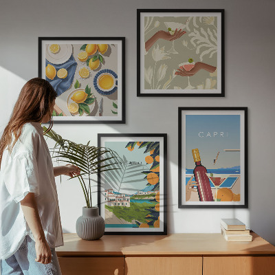 Pripravljena stenska galerija Počitnice z italijanskimi limonami v Capriju