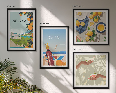 Pripravljena stenska galerija Počitnice z italijanskimi limonami v Capriju