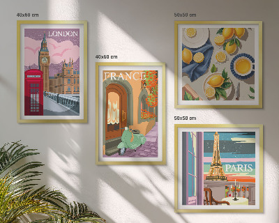 Set 4 slik v okvirju Mestne znamenitosti Pariz London Francija
