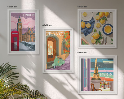 Set 4 slik v okvirju Mestne znamenitosti Pariz London Francija