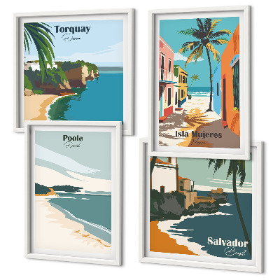 Pripravljena stenska galerija Tropske plaže in palme