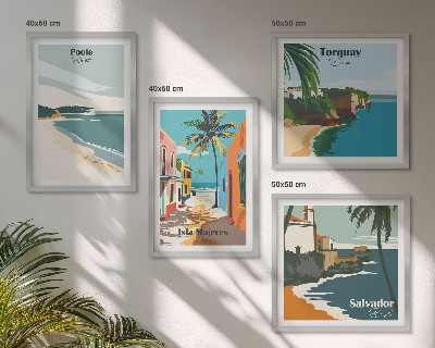 Pripravljena stenska galerija Tropske plaže in palme