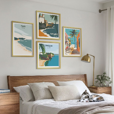 Pripravljena stenska galerija Tropske plaže in palme