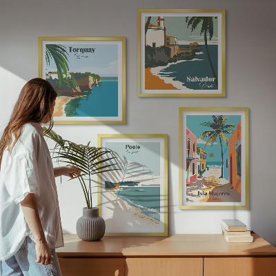 Pripravljena stenska galerija Tropske plaže in palme
