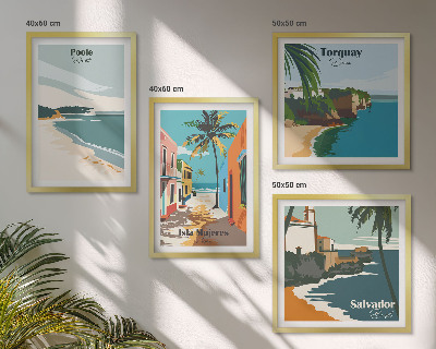 Pripravljena stenska galerija Tropske plaže in palme