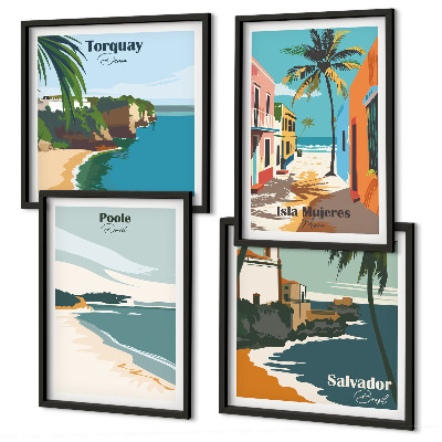 Pripravljena stenska galerija Tropske plaže in palme