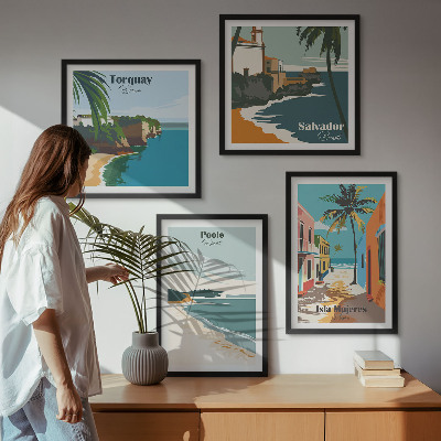Pripravljena stenska galerija Tropske plaže in palme