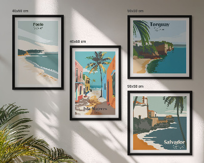 Pripravljena stenska galerija Tropske plaže in palme