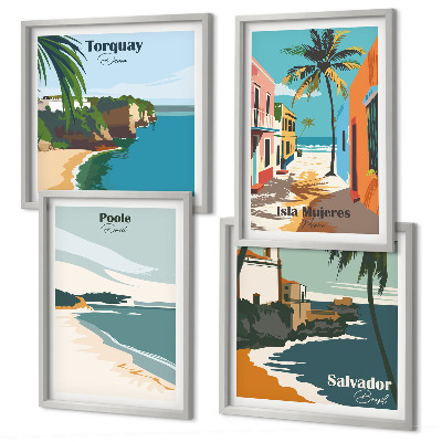 Pripravljena stenska galerija Tropske plaže in palme