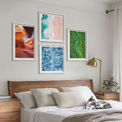 Set 4 slik v okvirju Zelenje vodnega kanjona pozimi