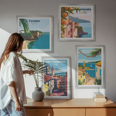 Komplet slik nad zofo Italijanska obmorska mesta