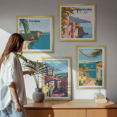 Komplet slik nad zofo Italijanska obmorska mesta