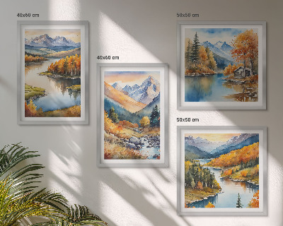 Pripravljena stenska galerija Gorski razgledi reka jesen