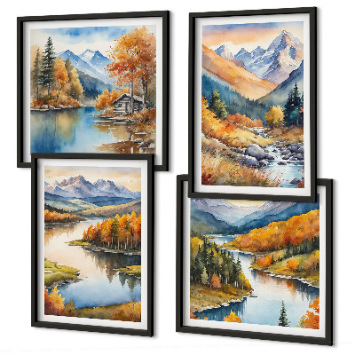 Pripravljena stenska galerija Gorski razgledi reka jesen