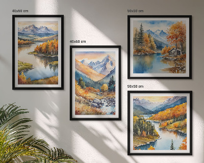 Pripravljena stenska galerija Gorski razgledi reka jesen
