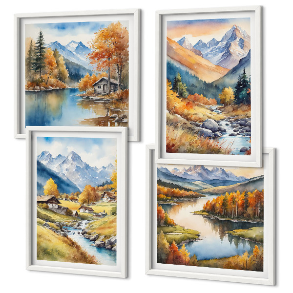 Set 4 slik v okvirju Jesenske pokrajine narave