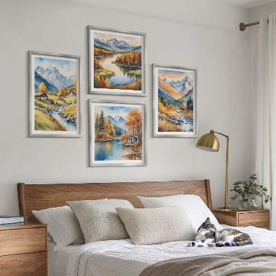 Set 4 slik v okvirju Jesenske pokrajine narave