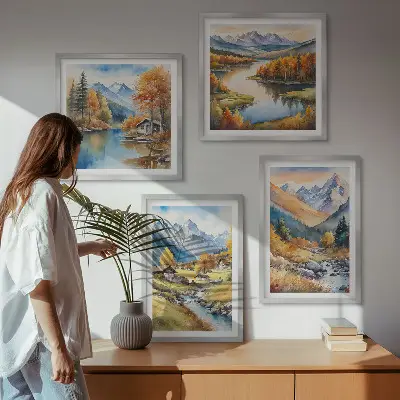 Komplet 4 slik v okvirju jesenske naravne pokrajine