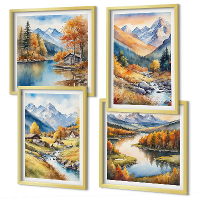 Set 4 slik v okvirju Jesenske pokrajine narave