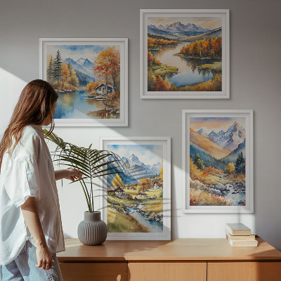 Set 4 slik v okvirju Jesenske pokrajine narave