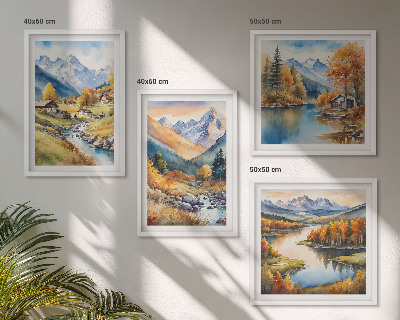 Set 4 slik v okvirju Jesenske pokrajine narave