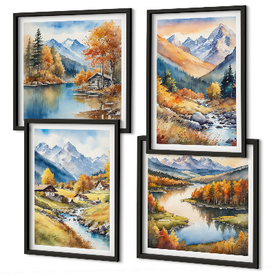 Set 4 slik v okvirju Jesenske pokrajine narave