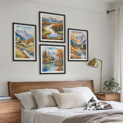 Set 4 slik v okvirju Jesenske pokrajine narave