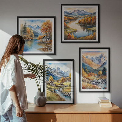 Set 4 slik v okvirju Jesenske pokrajine narave