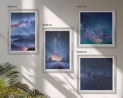Pripravljena stenska galerija Nočno nebo gore zima vesolje