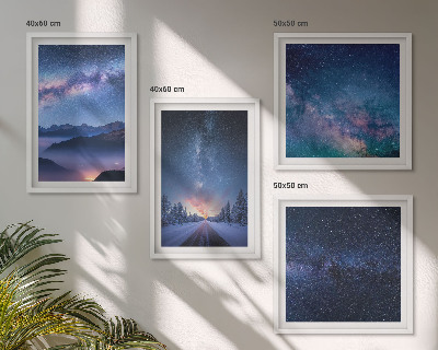 Pripravljena stenska galerija Nočno nebo gore zima vesolje